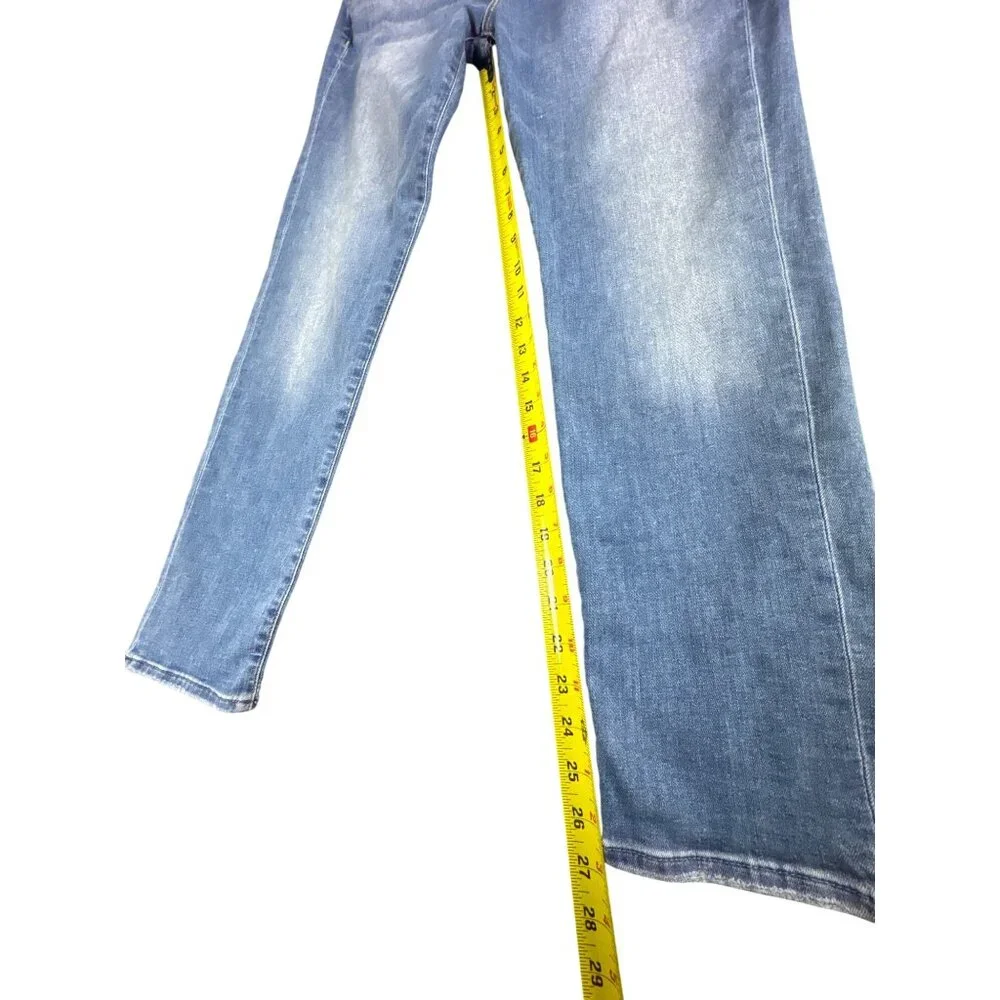7 For All Mankind Skinny Jeans Womens 28 Blue Stretch Denim Mid Rise Button Fly